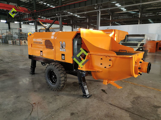 Pompa Pengiriman Beton Tipe Diesel Warna Kuning