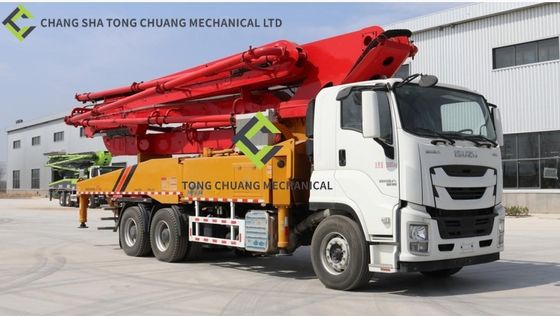 Truk Pompa Beton Standar Emisi Enam Negara 47 Meter Dengan 3 Jembatan