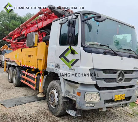 Pada tahun 2011 Sany Mercedes Benz Chassis 43 Meter Beton Pump Truck 5 Silinder 5 Masts