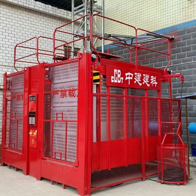 SC100 Mesin Konstruksi Merah Kecepatan Tinggi Frekuensi Variabel Lift Barang Cerdas Lift Konstruksi