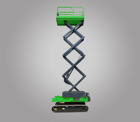 Green Self-leveling Track Scissor Type Aerial Work Platform dengan Kapasitas Berat 3398kg